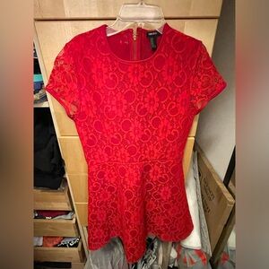 Red Lace Forever 21 Dress Great for Holiday Season